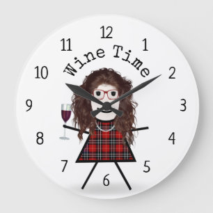 Grande Horloge Ronde Stick Girl