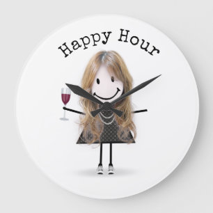 Grande Horloge Ronde Stick Girl