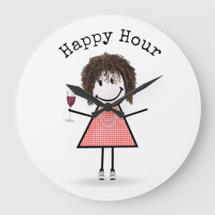 Grande Horloge Ronde Stick Girl