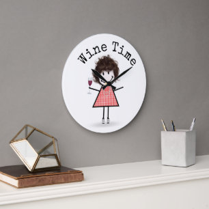 Grande Horloge Ronde Stick Girl
