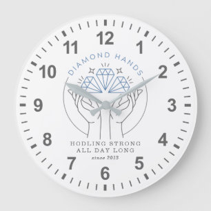 Grande Horloge Ronde Stock à mains de diamant et Trader de cristaux Fun