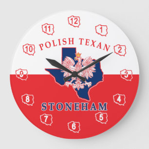 Grande Horloge Ronde Stoneham Polonais Texan
