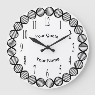 Grande Horloge Ronde Strands d'ADN avec des nombres normaux verticaux