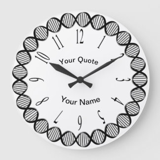 Grande Horloge Ronde Strands d'ADN avec des numéros standard rayonnants