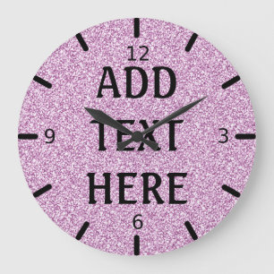 Grande Horloge Ronde Strass Violet Personnalisé