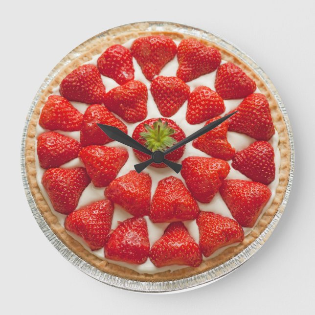 Grande Horloge Ronde Strawberry Tart Wall Clock (Recto)