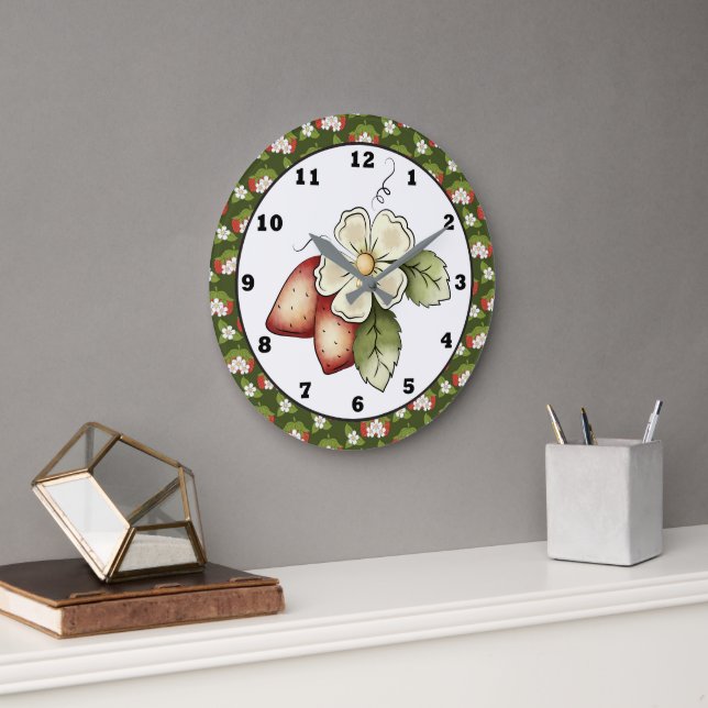Grande Horloge Ronde Strwberry Fruit Kitchen wall clock (Bureau)