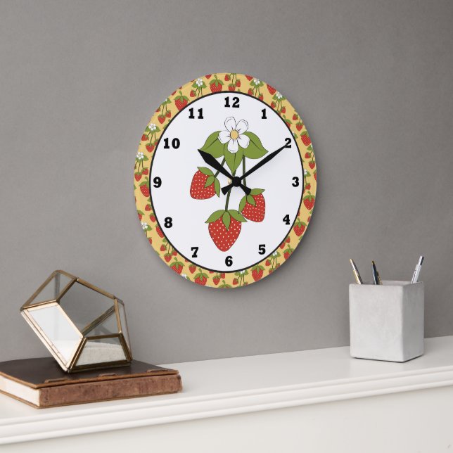 Grande Horloge Ronde Strwberry Fruit Kitchen wall clock (Bureau)