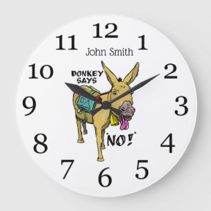 Grande Horloge Ronde Stubborn donkey Funny