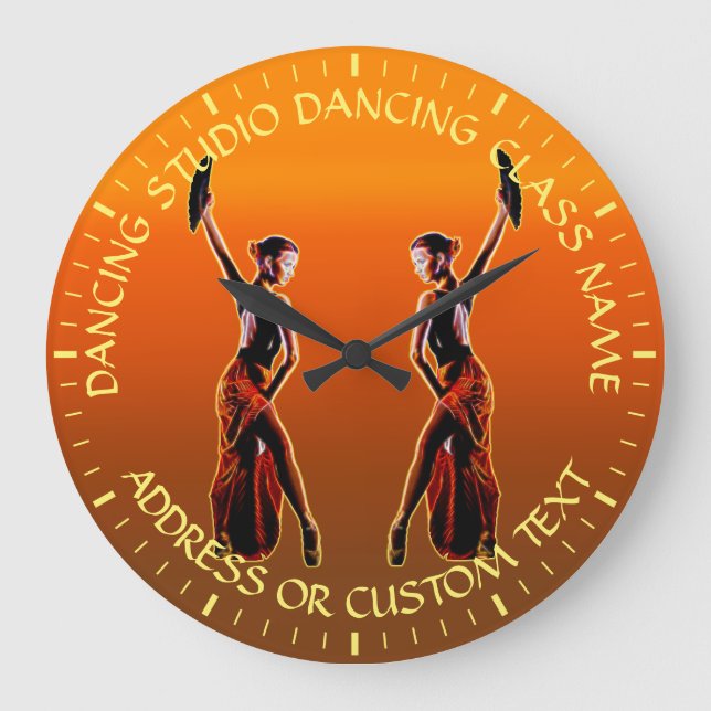 Grande Horloge Ronde Studio de danse Classe de danse Nom de l'enseignan (Recto)