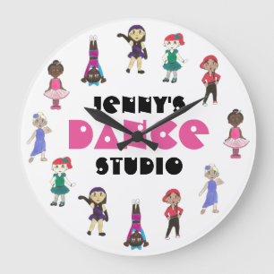 Grande Horloge Ronde Studio De Danse Personnalisé Professeur Ballet Tap