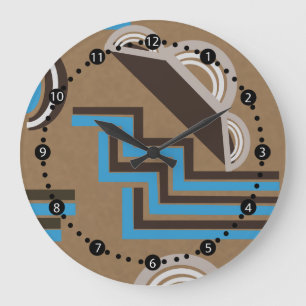 Grande Horloge Ronde Style Art déco Design abstrait