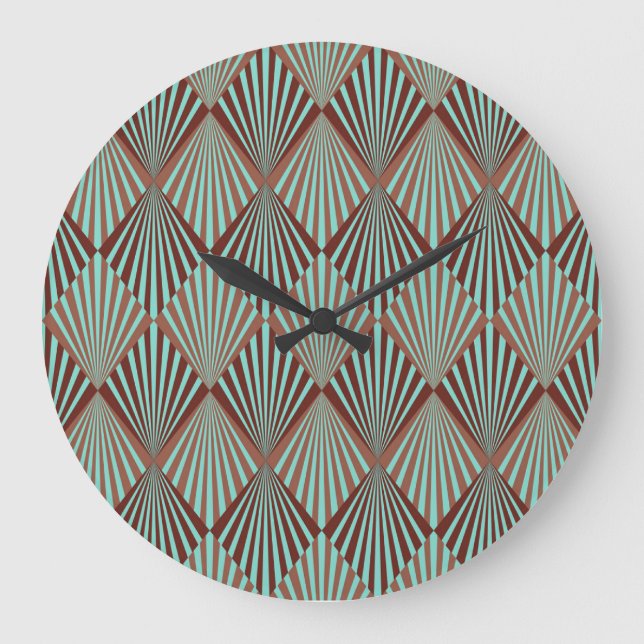 Grande Horloge Ronde Style Art Déco, texture transparente. (Recto)