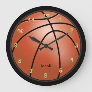 Grande Horloge Ronde Style basket-ball   Personnaliser