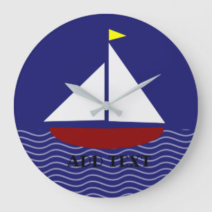 Grande Horloge Ronde Style bleu marine