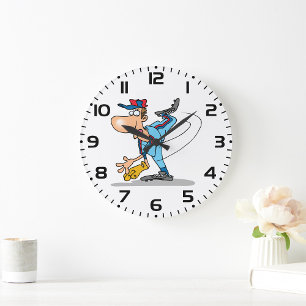 Grande Horloge Ronde Style Cartographie de baseball Pitcher