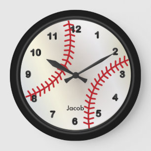 Grande Horloge Ronde Style de base-ball
