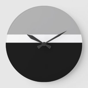 Grande Horloge Ronde Style de couleur gris blanc noir