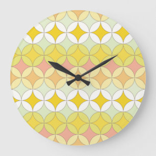 Grande Horloge Ronde Style Disco Rétro Motif sans couture