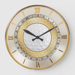 Grande Horloge Ronde Style Golfer's Wall Clock des années 1950