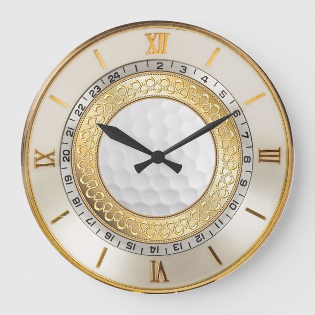 Grande Horloge Ronde Style Golfer's Wall Clock des années 1950 (Recto)