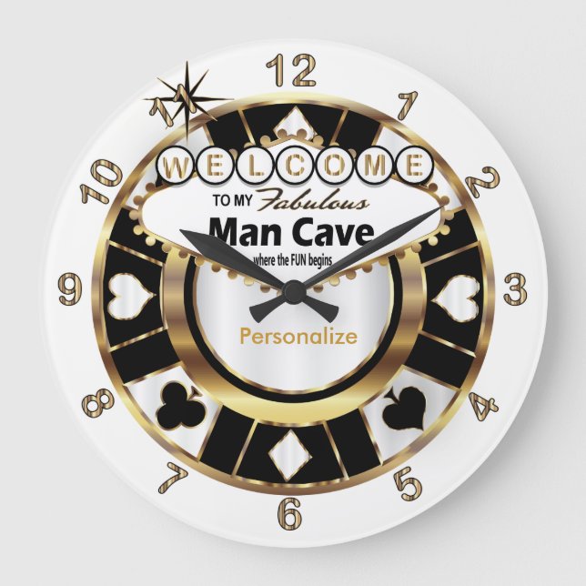Grande Horloge Ronde Style Las Vegas - Grotte Homme (Recto)