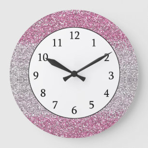 Grande Horloge Ronde Stylish Pink ombre