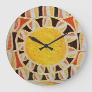 Grande Horloge Ronde SUN SOLAR ENERGY JAUNE orange red