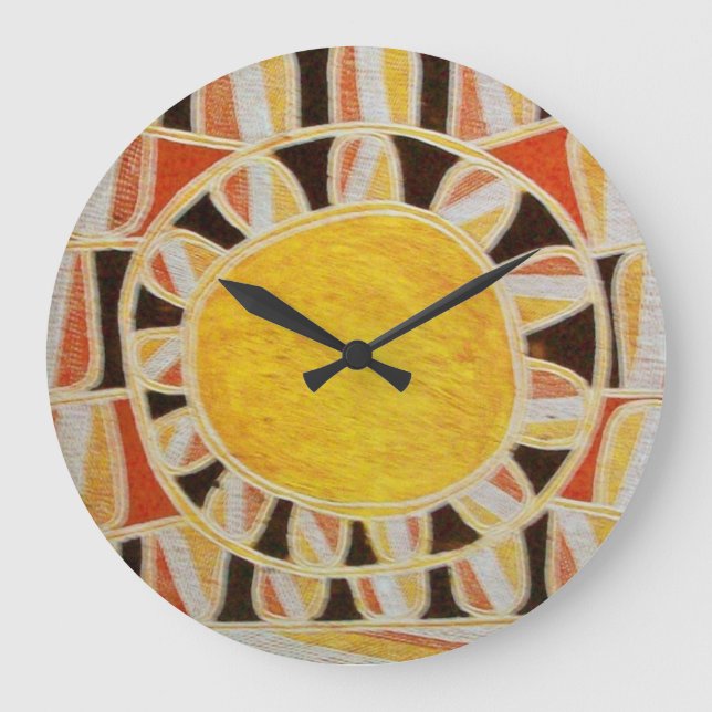 Grande Horloge Ronde SUN SOLAR ENERGY JAUNE orange red (Recto)
