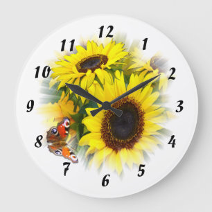 Grande Horloge Ronde Sunflower