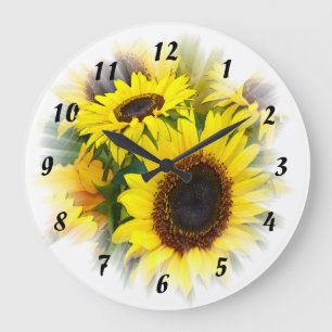 Grande Horloge Ronde Sunflower