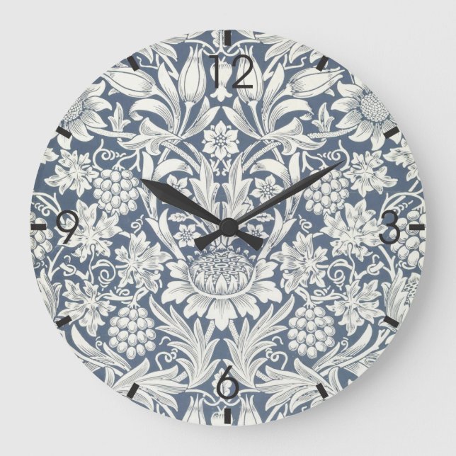 Grande Horloge Ronde Sunflower Design (par William Morris) (Recto)