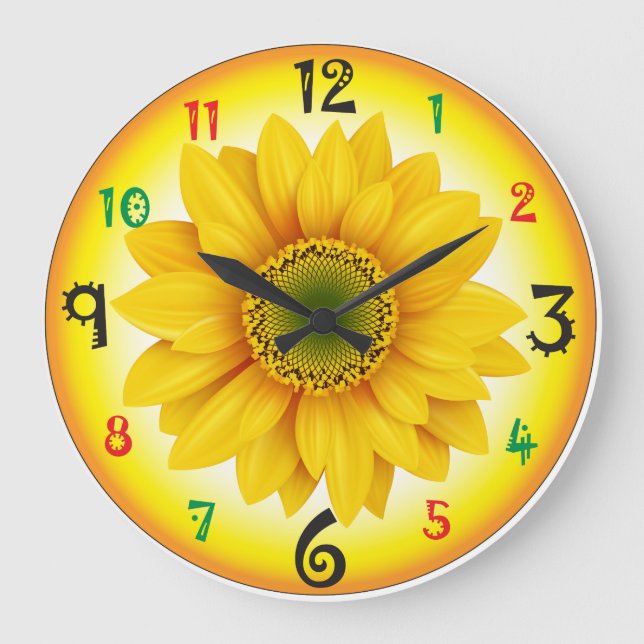 Grande Horloge Ronde Sunflower wall clock (Recto)