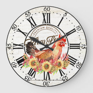 Grande Horloge Ronde Sunflowers and chicken farm fresh