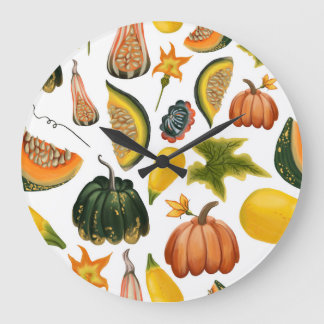 Grande Horloge Ronde Sunflowers Été : Motif Vintage d'aquarelle