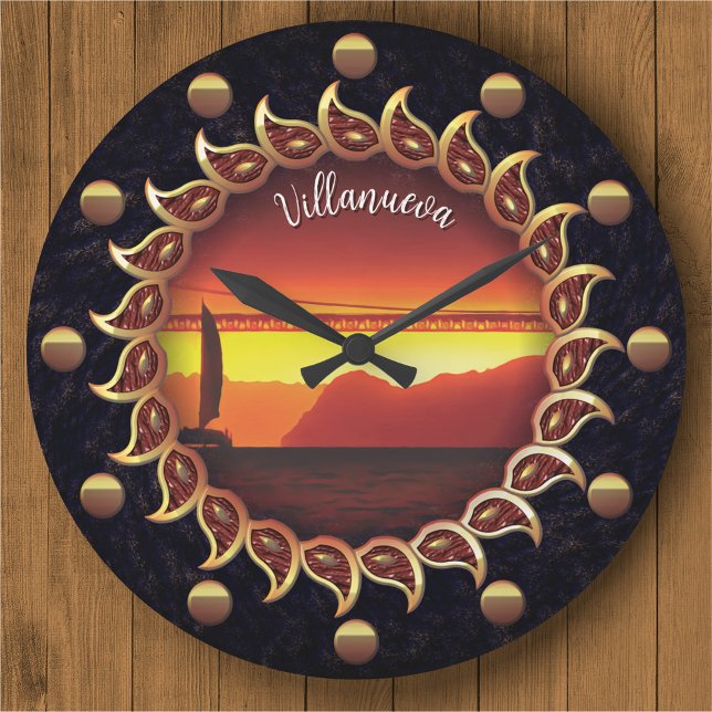 Grande Horloge Ronde Sunrays Sunset 1124 (Créateur téléchargé)