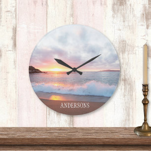Grande Horloge Ronde Sunset de la plage de Californie
