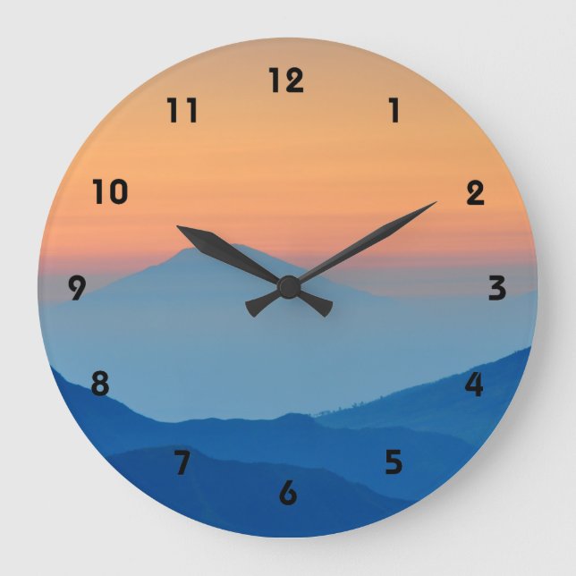 Grande Horloge Ronde Sunset Mountains Abstract (Recto)