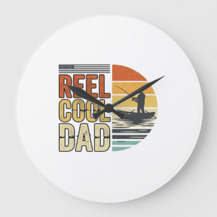 Grande Horloge Ronde Super Papa T-Shirt Vintage de pêche Design_1