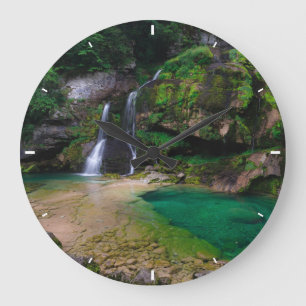 Grande Horloge Ronde Superbe cascade Virje, Slovénie Poster
