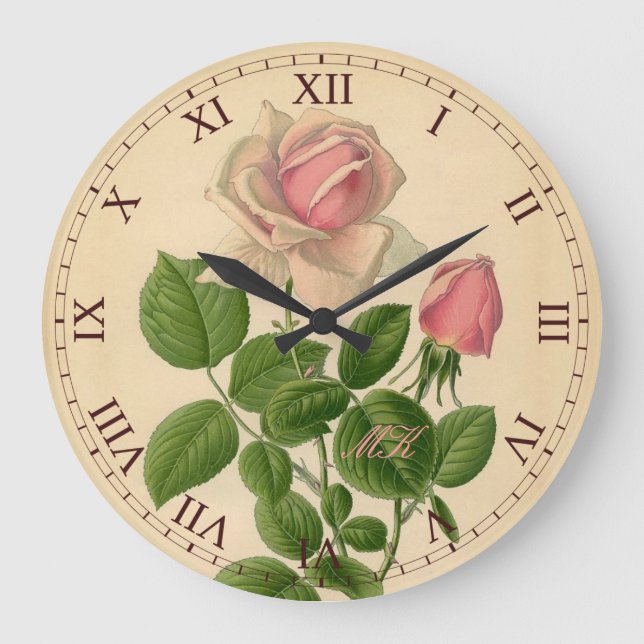 Grande Horloge Ronde Superbe Rose 'La France' en rose thé hybride en ch (Recto)