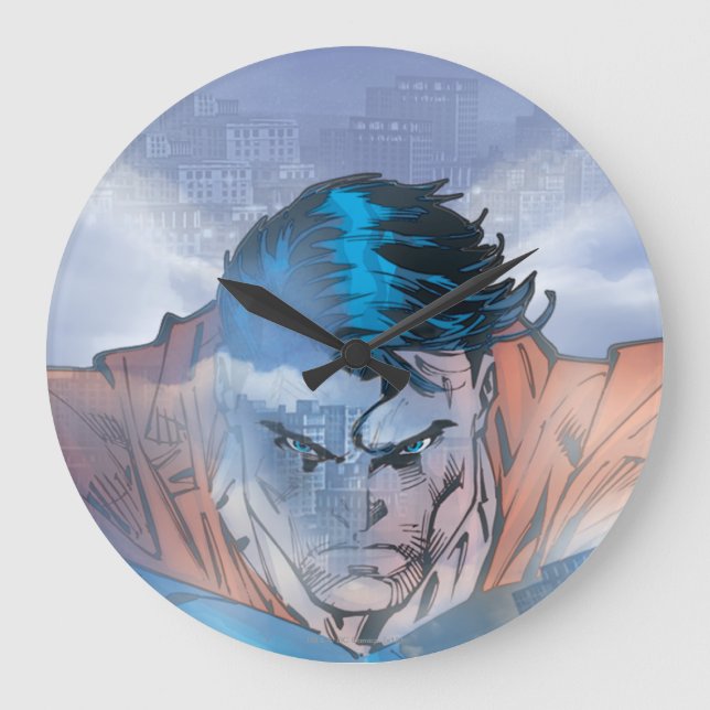 Grande Horloge Ronde Superman - Bleu (Recto)