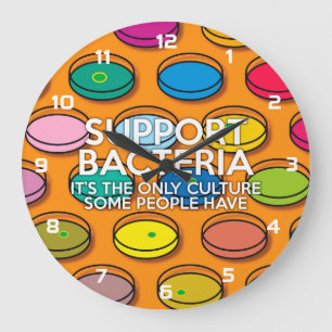 Grande Horloge Ronde SUPPORT BACTERIA Fun Medical Science