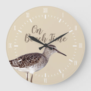 Grande Horloge Ronde Sur L'Oiseau De Bécasseau