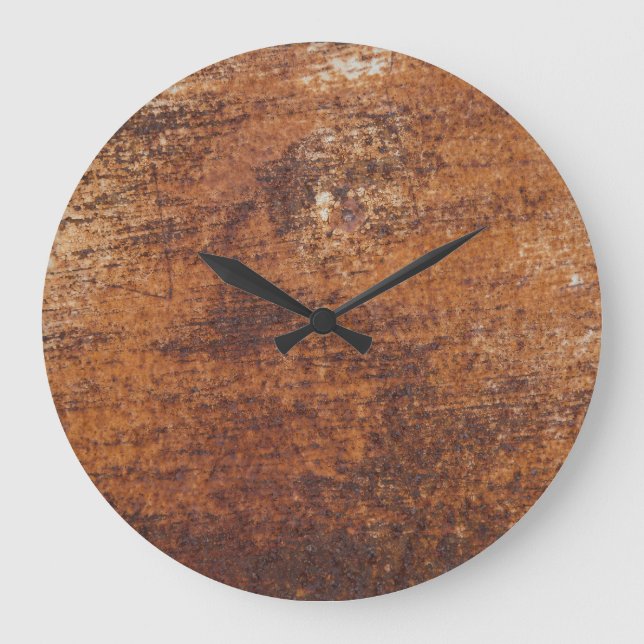 Grande Horloge Ronde Surface métallique texturée rouillée (Recto)