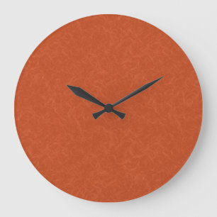 Grande Horloge Ronde Surface orange texturée avec motif tourbillonnant