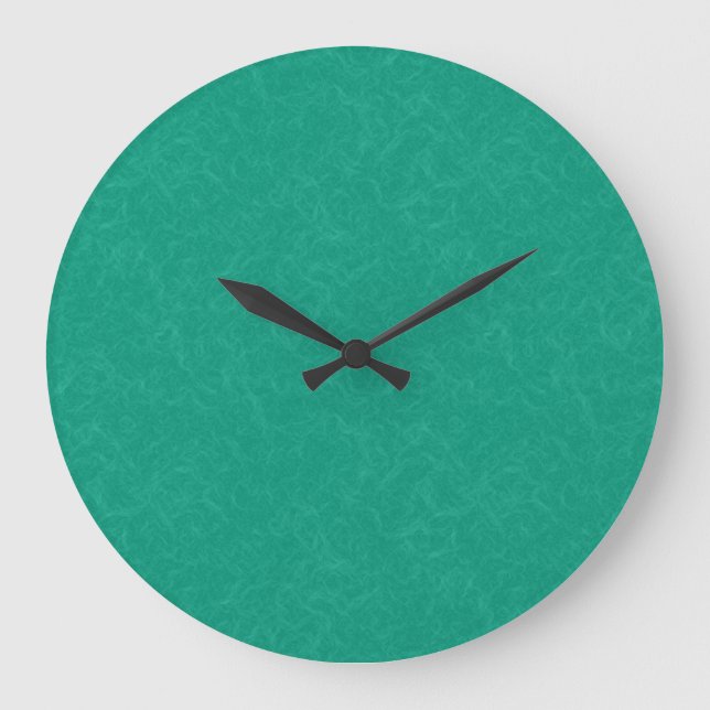 Grande Horloge Ronde Surface texturée sarcelle avec un motif subtil tou (Recto)