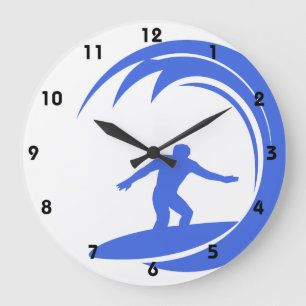 Grande Horloge Ronde Surfing de Royal Blue et White