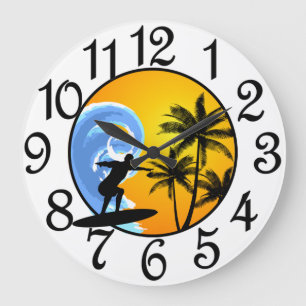 Grande Horloge Ronde Surfs vers le haut