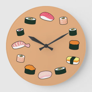 Grande Horloge Ronde Sushi Time ! Funky